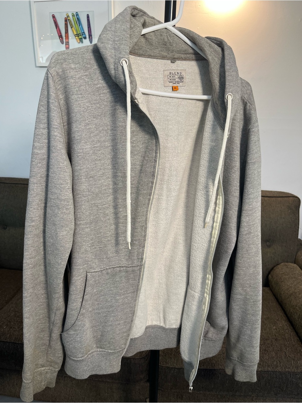 Men’s Full-Zip Hoodie Sweatshirt in Heather Gray